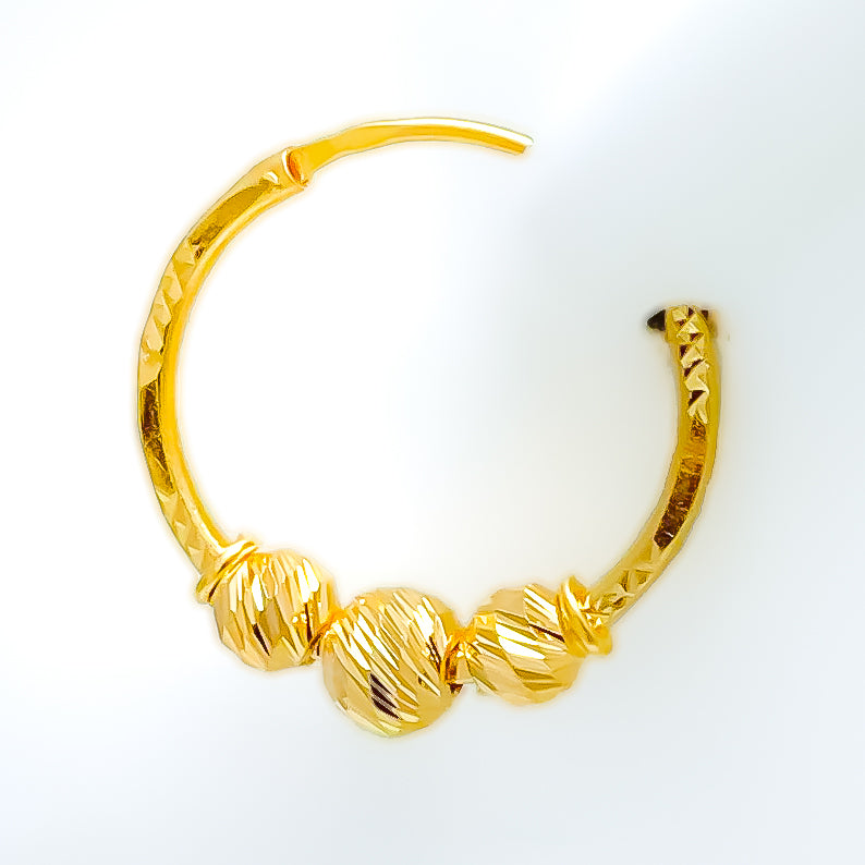 Buy Gold Linear Diamond Bali Earrings Online